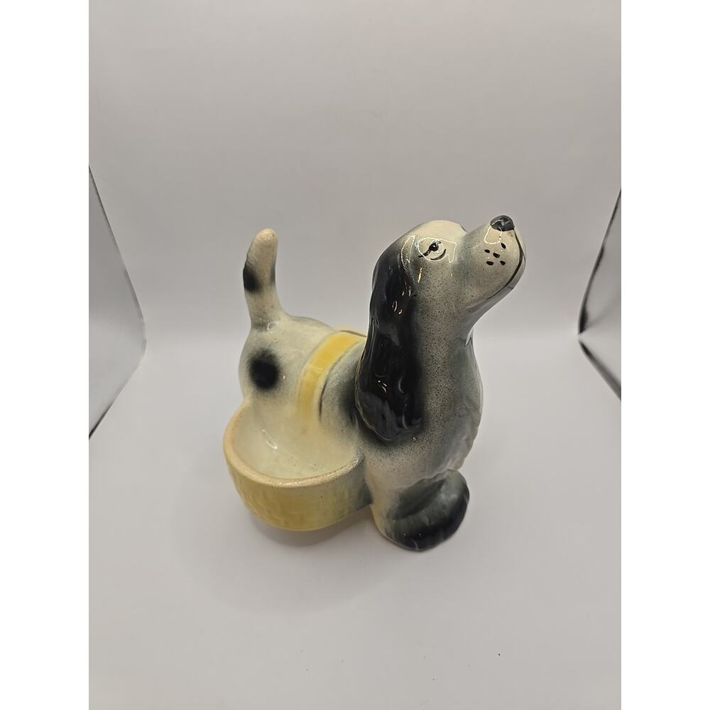 Vintage Dog Ceramic‎ Trinket Change Coins Jewelry Holder Springer Spaniel